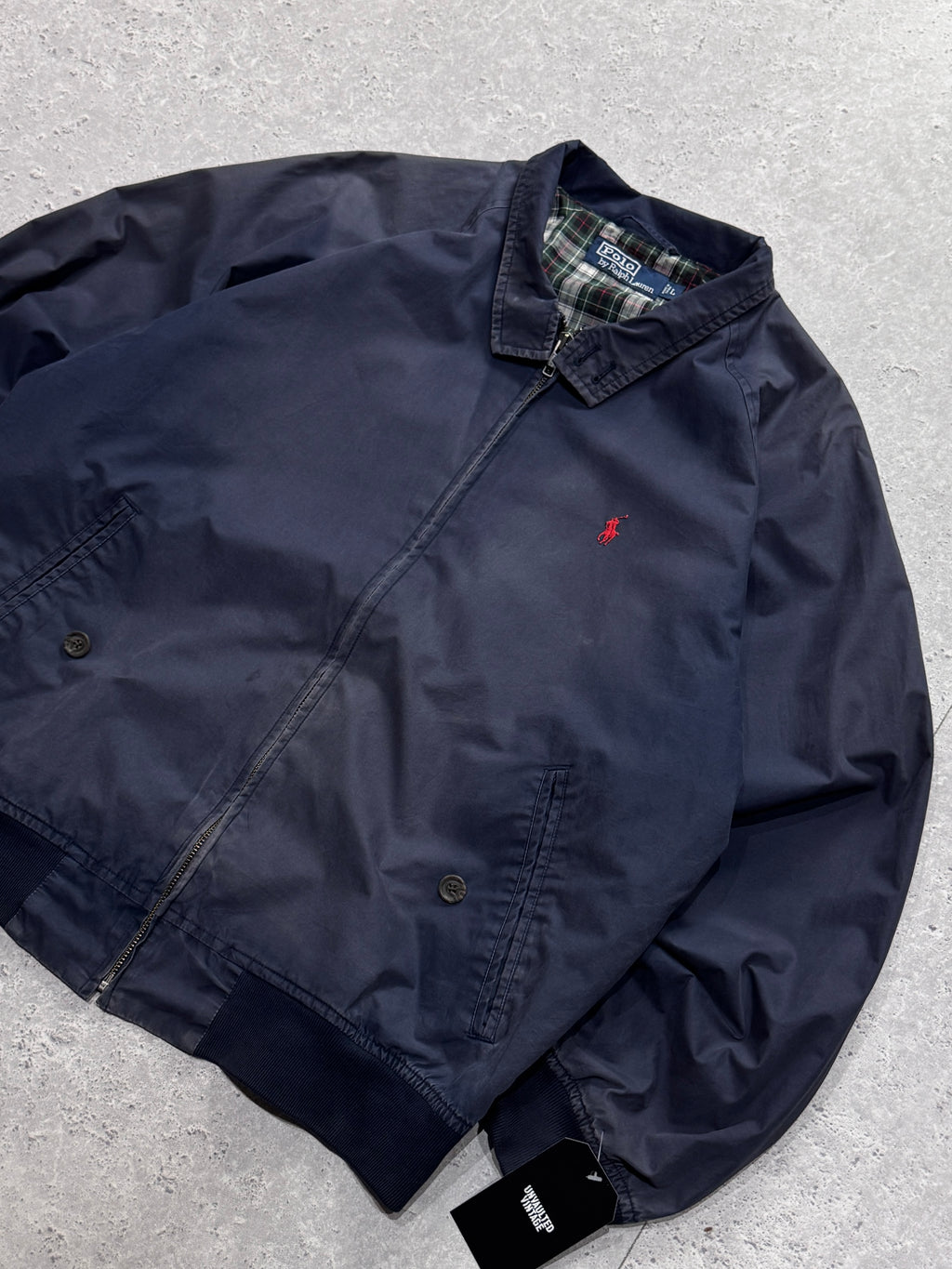 Vintage Polo Ralph Lauren Plaid Lined Harrington Jacket (L)