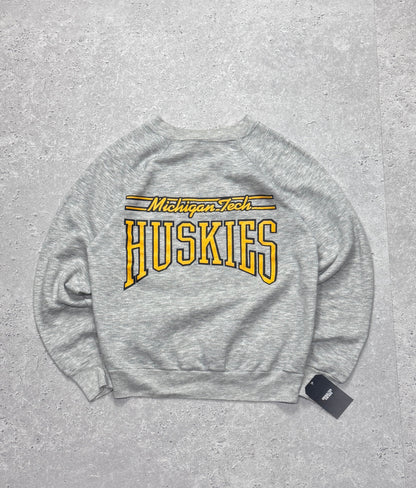Vintage 80s Michigan Tech Huskies College Sweater (S)