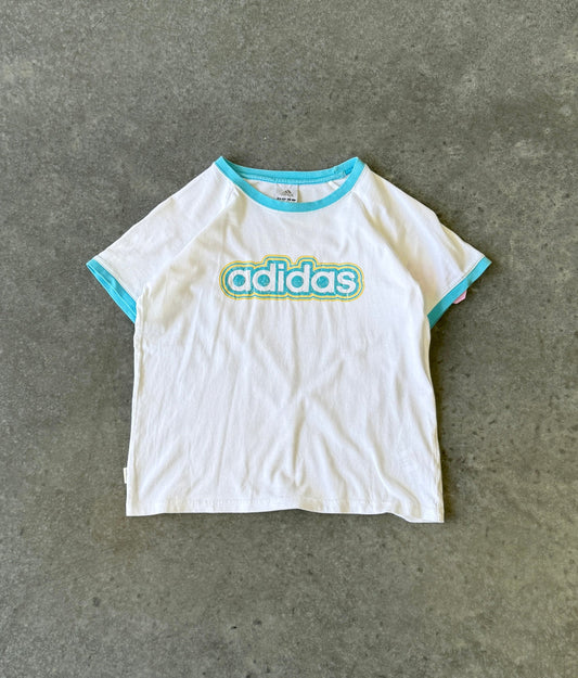 Vintage 00s Adidas Ringer Baby Tee (M)