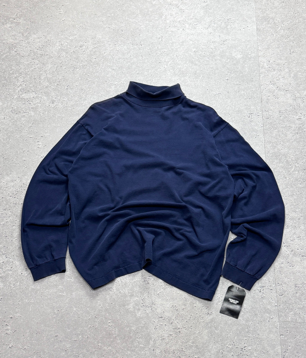Vintage 90s Essential Mock Neck Long Sleeve Tee (XL)