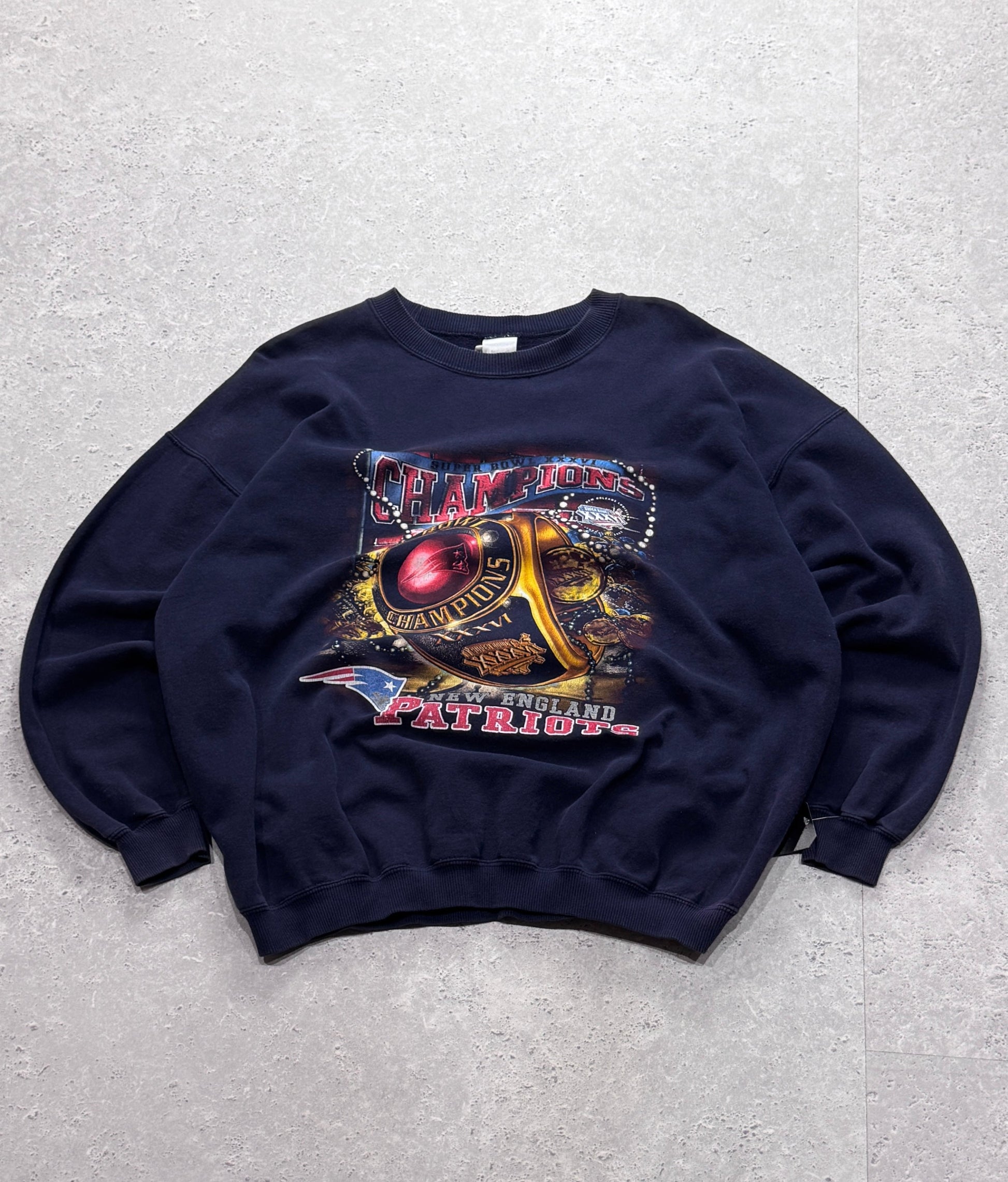 Vintage 2002 New England Patriots NFL Superbowl Sweater (XL)