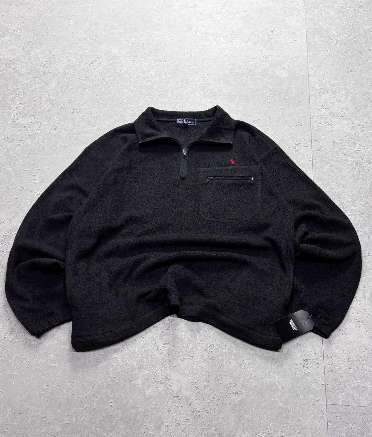 Vintage 90s Polo Ralph Lauren Fleece Quarter Zip Sweater (L)