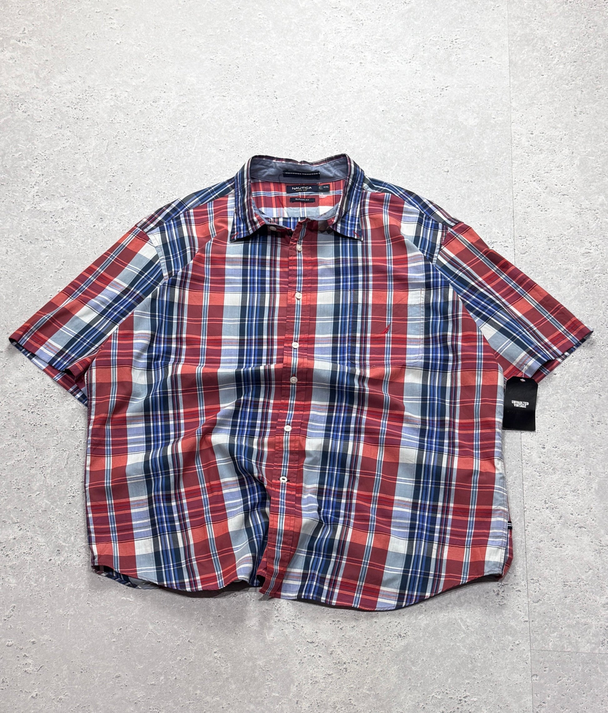 Vintage 2000s Nautica Plaid Button Up Shirt (2XL)