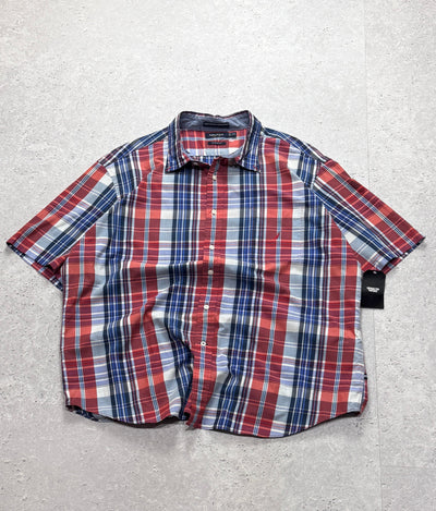 Vintage 2000s Nautica Plaid Button Up Shirt (2XL)