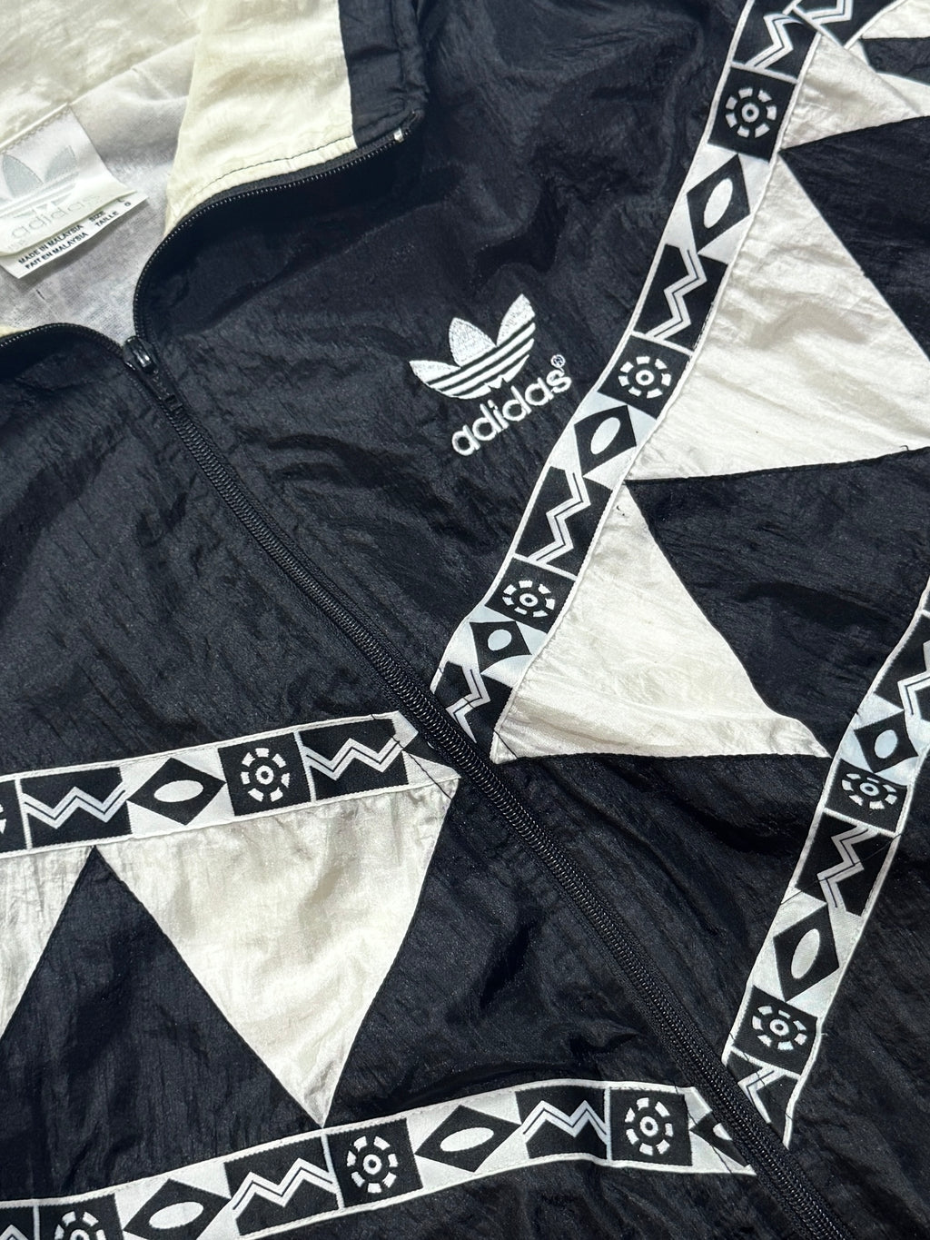 Vintage 90s Adidas Patterned Windbreaker Jacket (L)