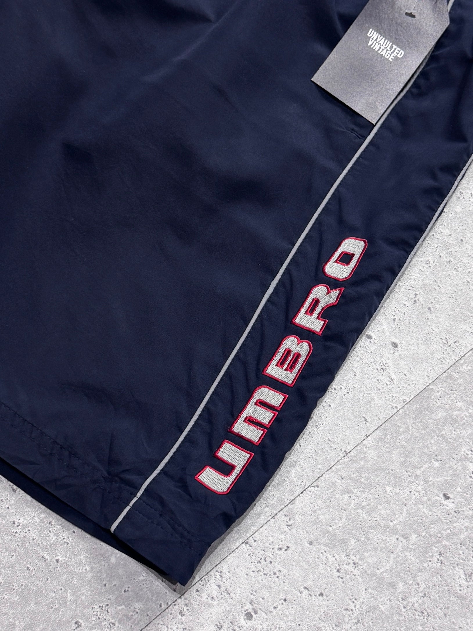 Vintage 2000s Umbro Spellout Track Shorts (XL)