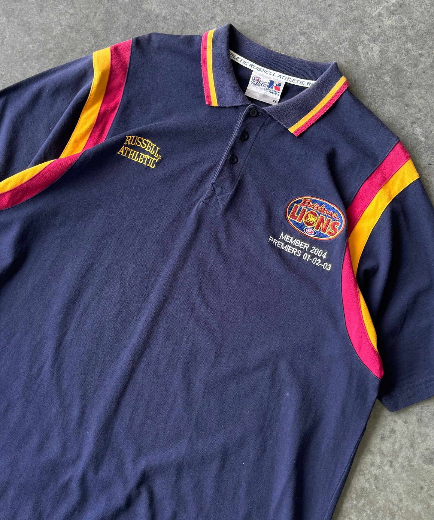 Vintage 00s Brisbane Lions Premiership Polo Shirt (2XL)