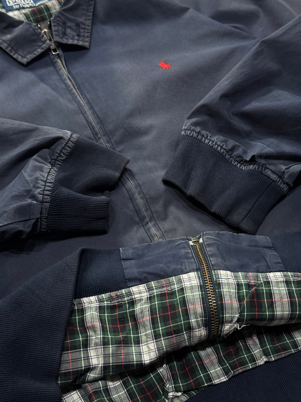 Vintage Polo Ralph Lauren Plaid Lined Harrington Jacket (L)