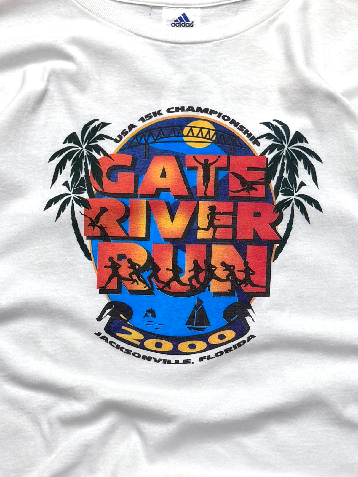 Vintage 2000s Adidas Gate River Run Marathon Tee (XL)