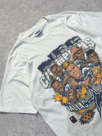 Vintage 1995 Dallas Cowboys Superbowl Caricature Tee (L)