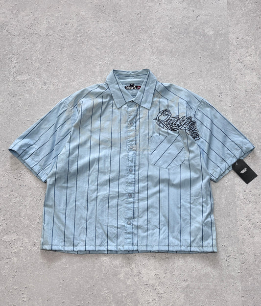 Vintage Y2K Quiksilver Cropped Button Up Shirt (XL)