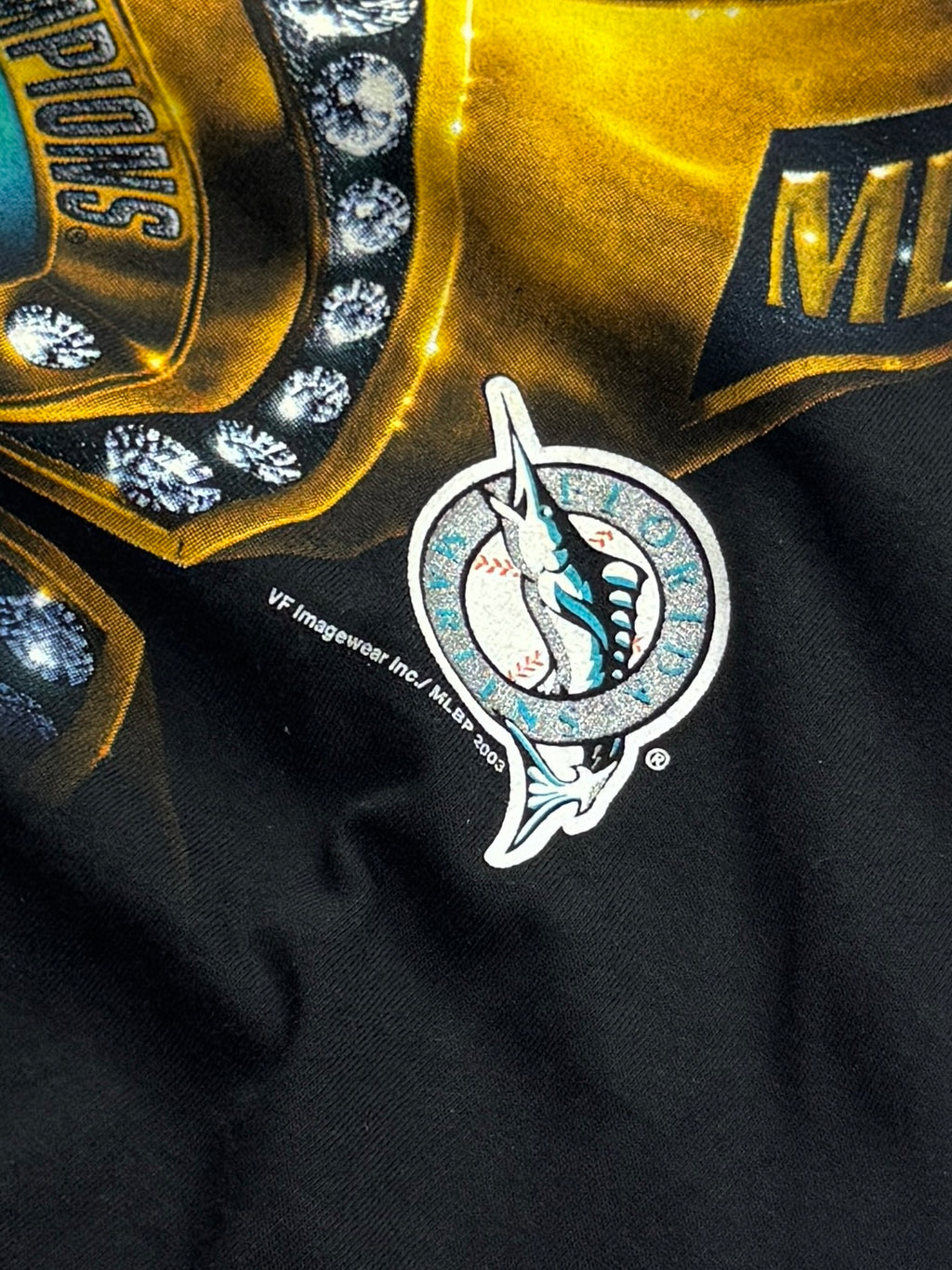 Vintage 2003 Florida Marlins MLB World Series Ring Tee (M)