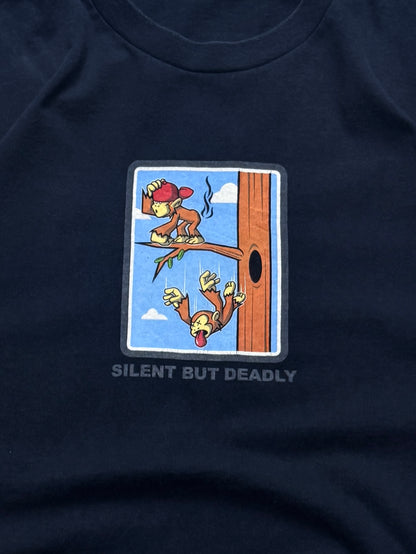 Vintage 2000s Monkey Humor Graphic Tee (L)