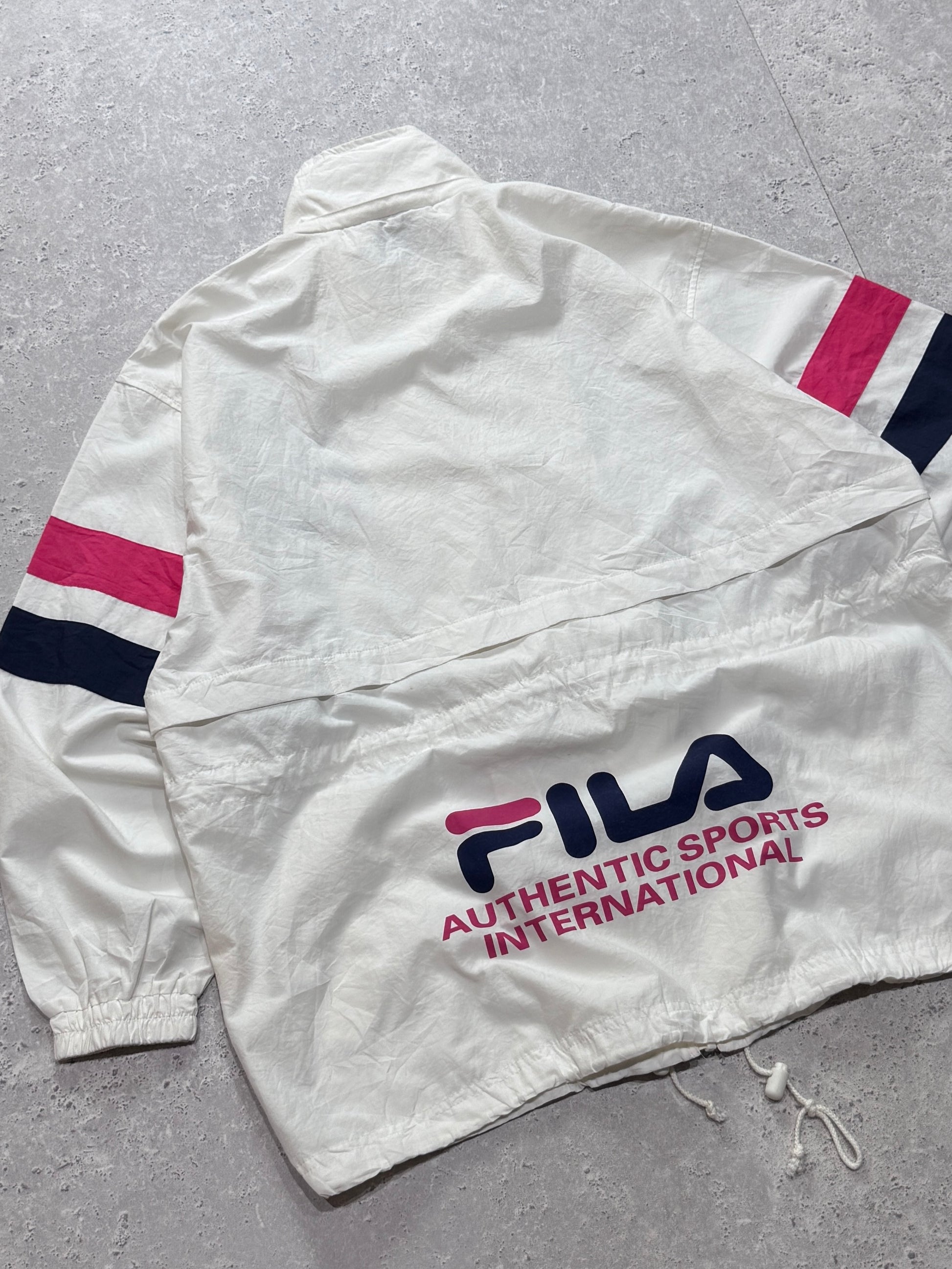 Vintage 90s Fila Authentic Sports Windbreaker Jacket (XL)