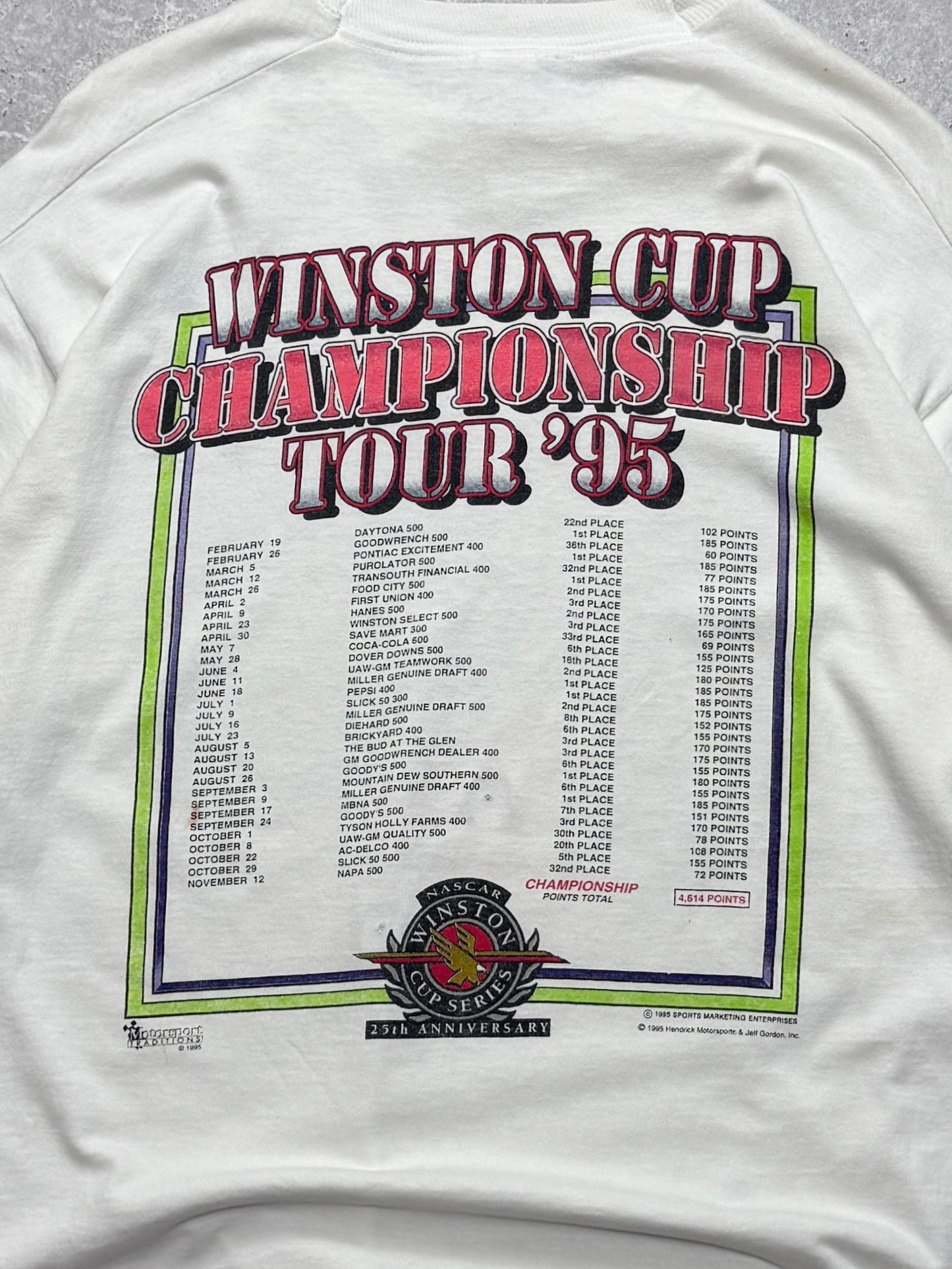 Vintage 1995 NASCAR Winston Cup Championship Tee (XL)