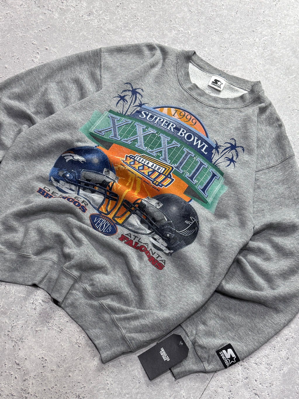 Vintage 1999 NFL Superbowl Broncos Vs Falcons Sweater (L)