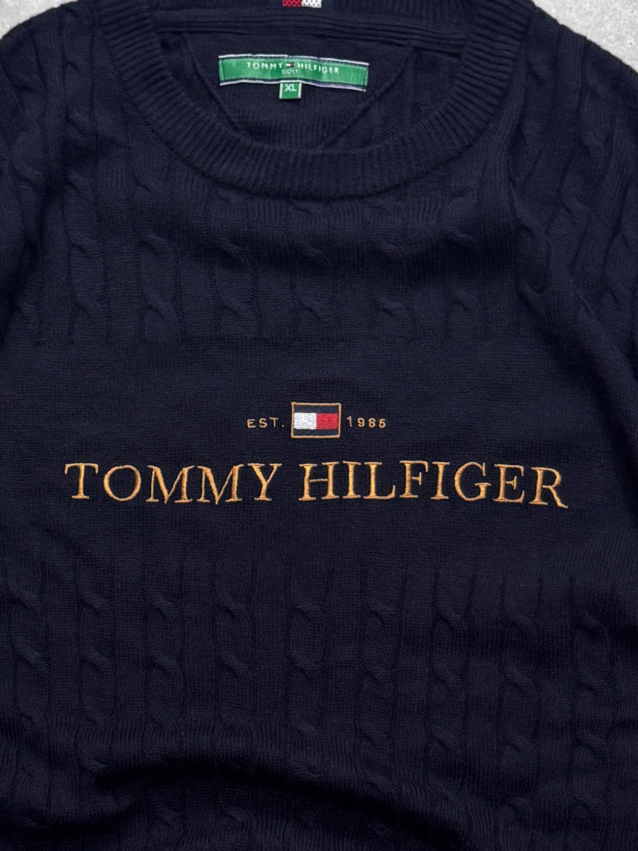 Vintage Tommy Hilfiger Embroidered Knitted Sweater (XL)