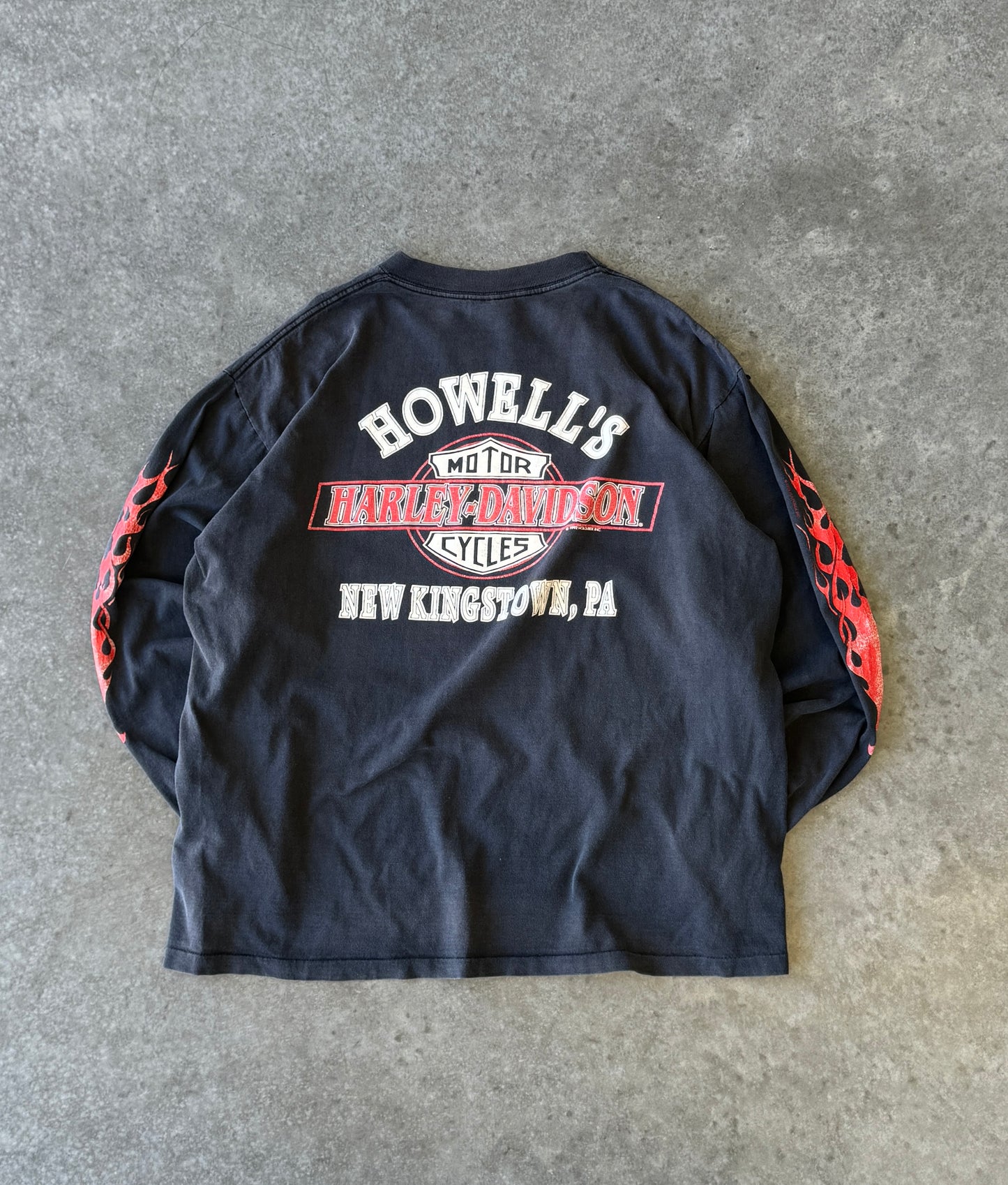 *RARE* Vintage 92' Harley Davidson Flamed Long Sleeve Tee (L)