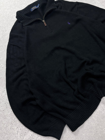Vintage Polo Ralph Lauren Knitted Quarter Zip Sweater (2XL)