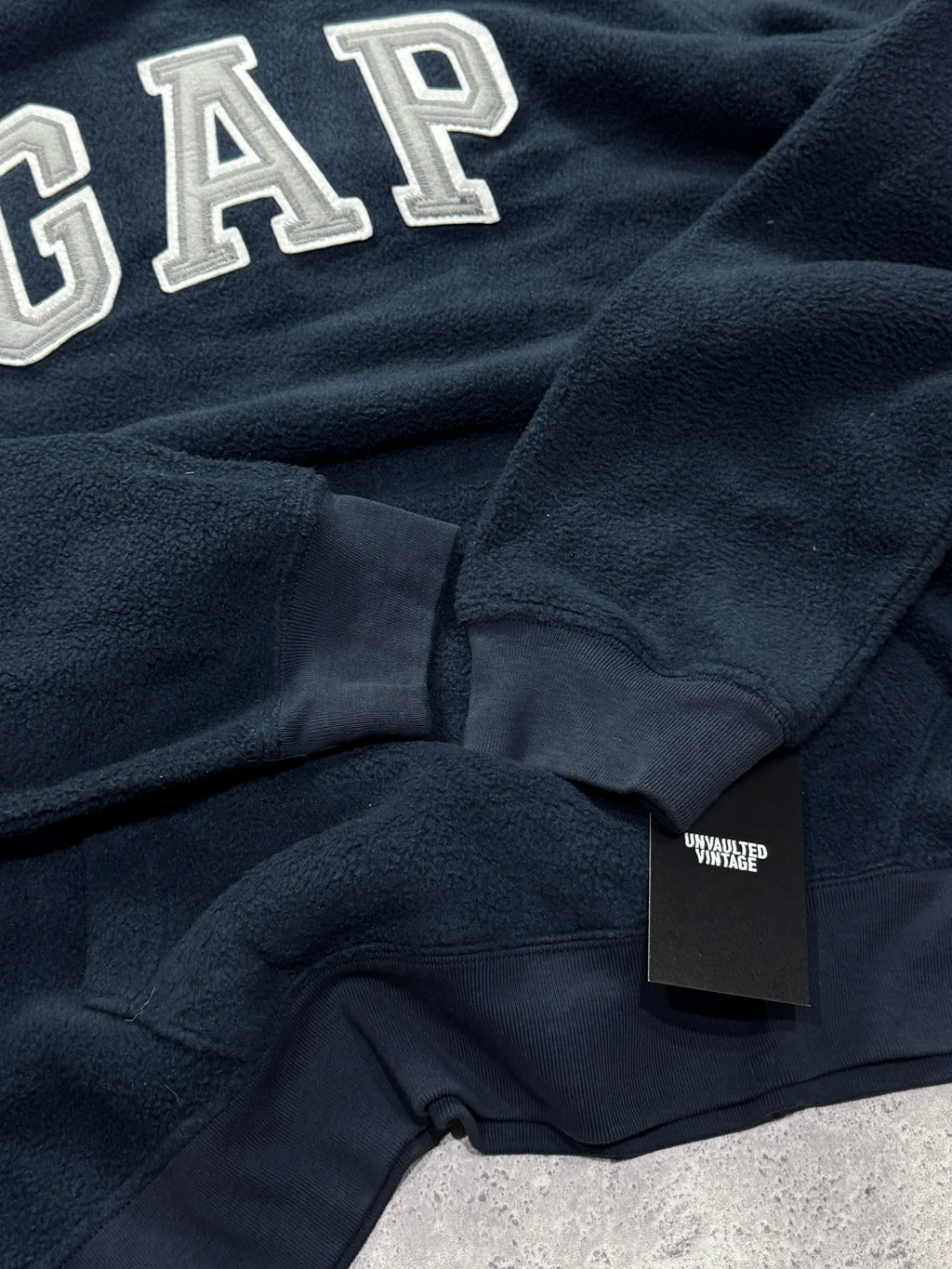 Vintage GAP Spellout Fleece Hoodie (M)