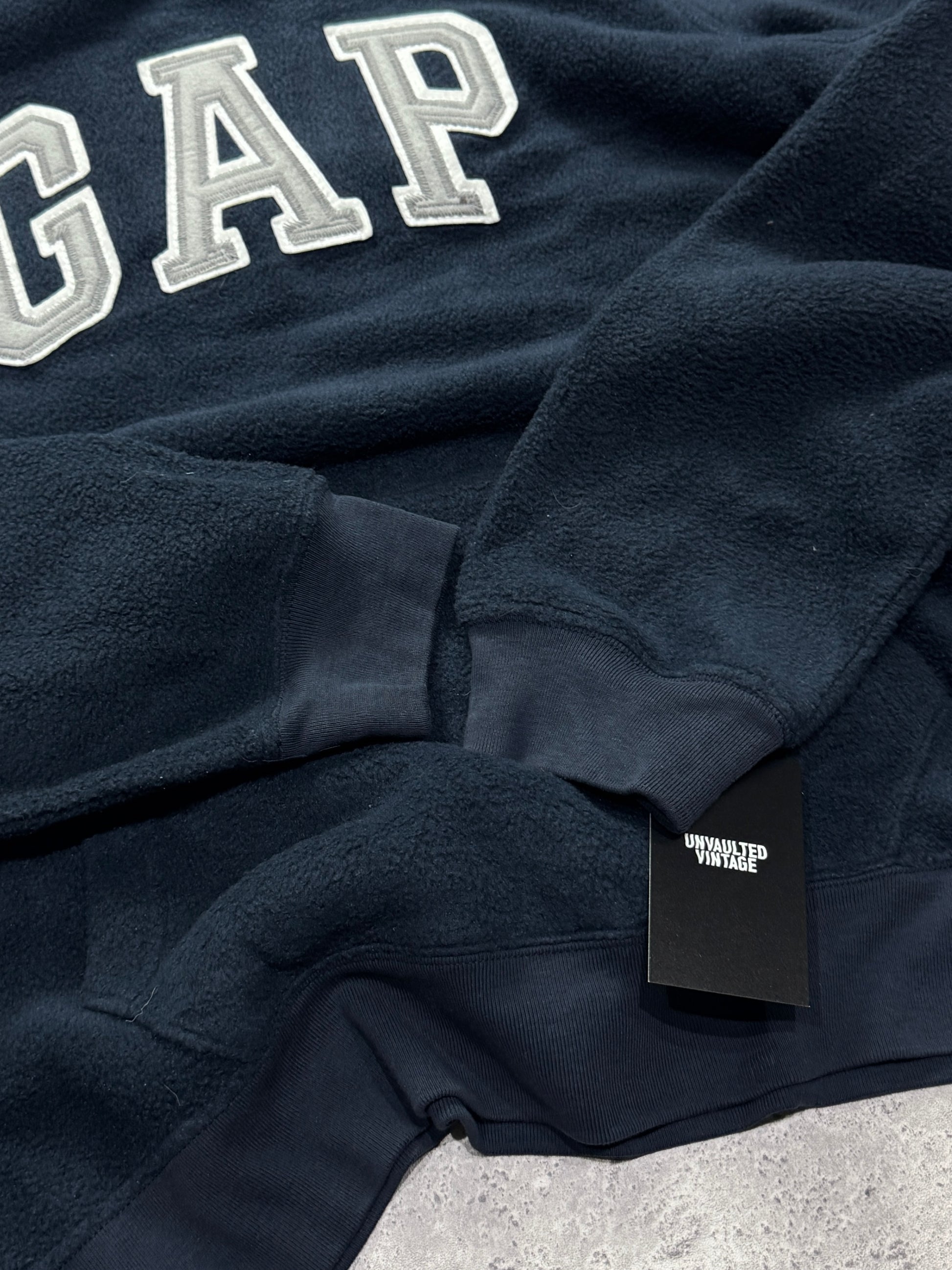Vintage GAP Spellout Fleece Hoodie (M)