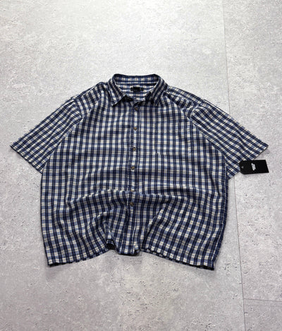 Vintage 2000s Plaid Button Up Shirt (XL)