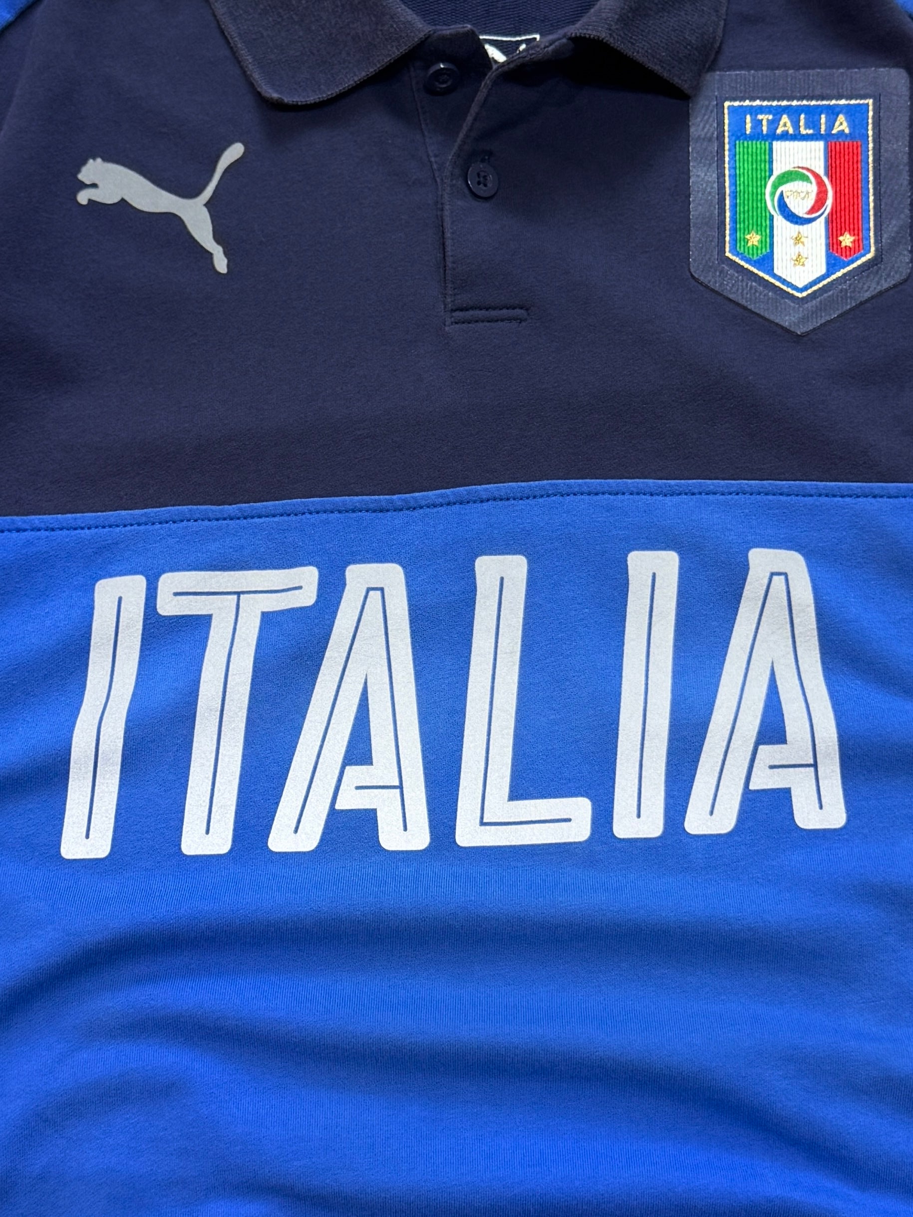 Vintage 2000s Puma X Italia Football Polo Shirt (L)