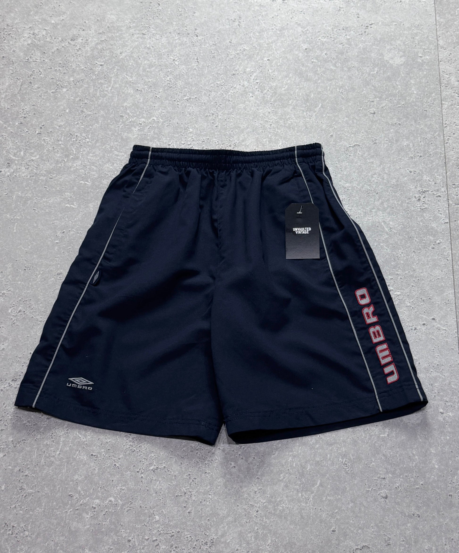 Vintage 2000s Umbro Spellout Track Shorts (XS)