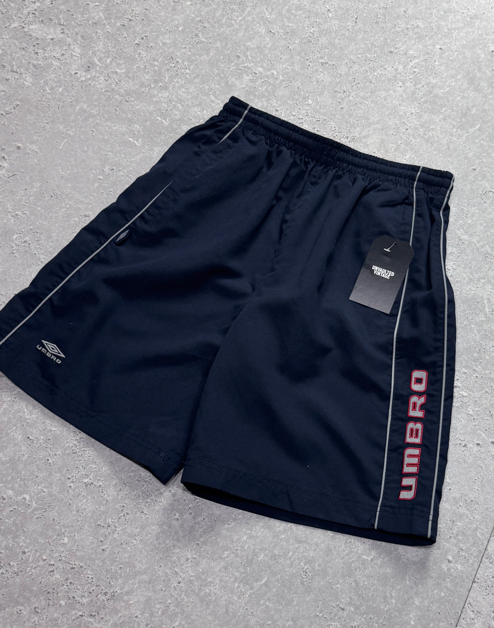Vintage 2000s Umbro Spellout Track Shorts (XS)