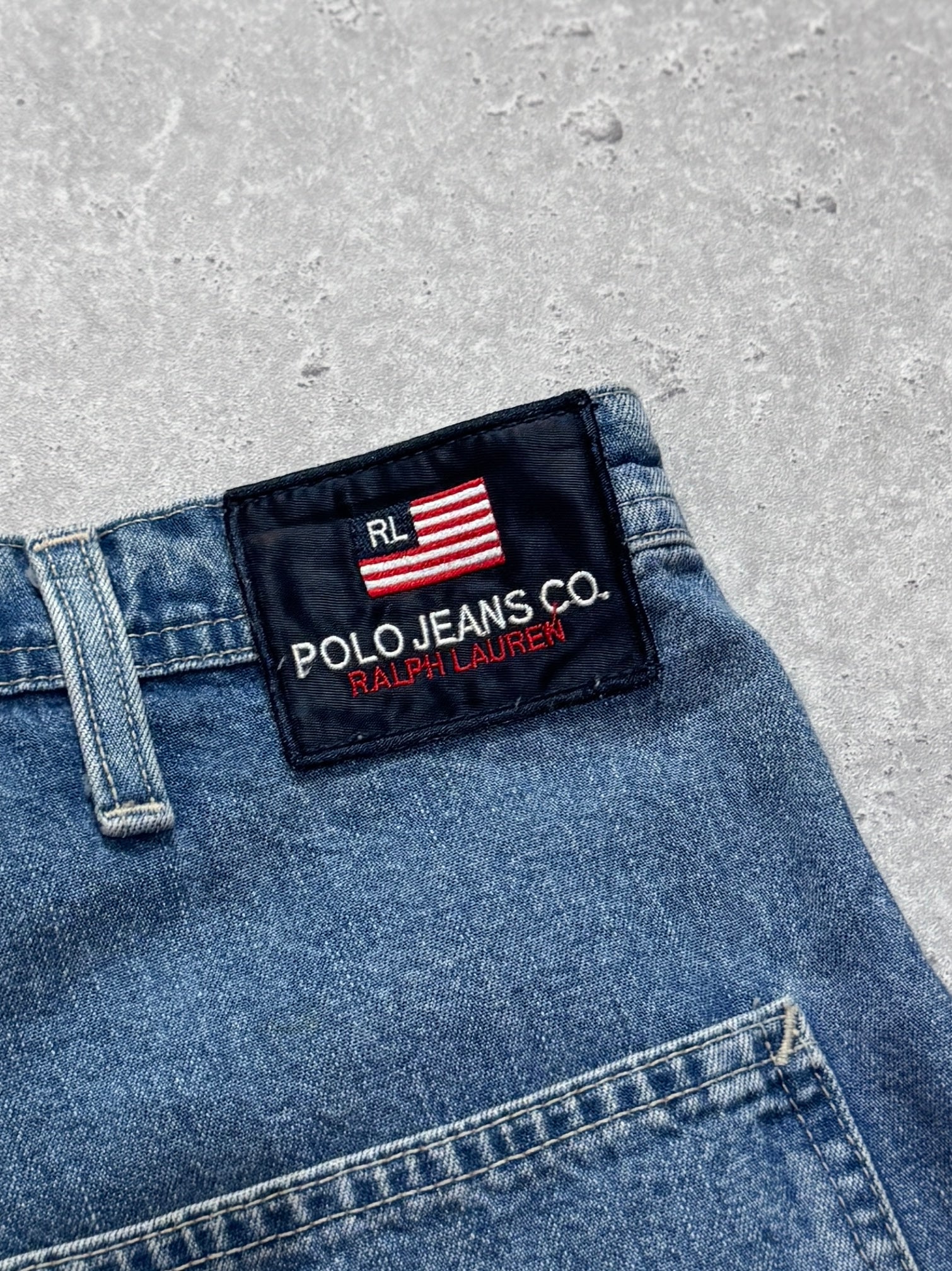 Vintage 2000s Polo Jeans Ralph Lauren Carpenter Jorts (36”)