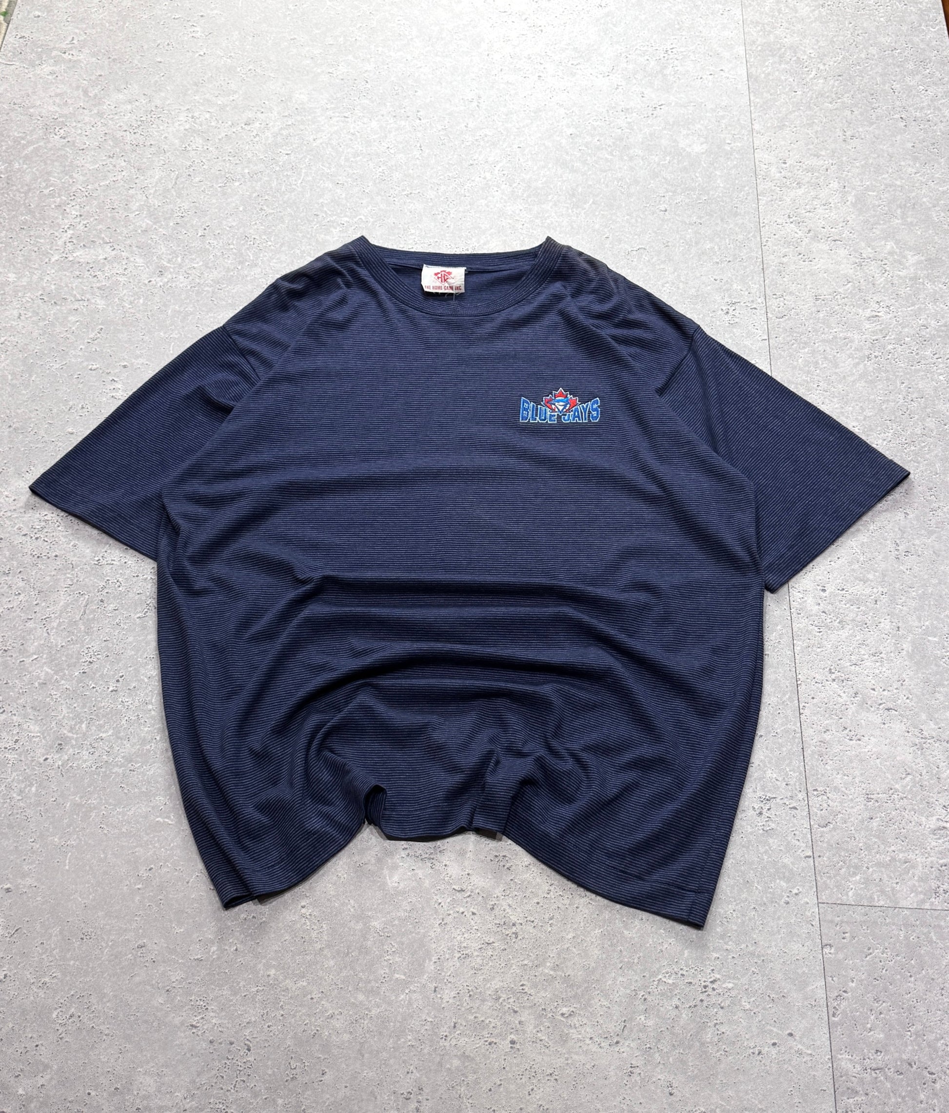 Vintage 90s Toronto Blue Jays Striped MLB Tee (XXL)