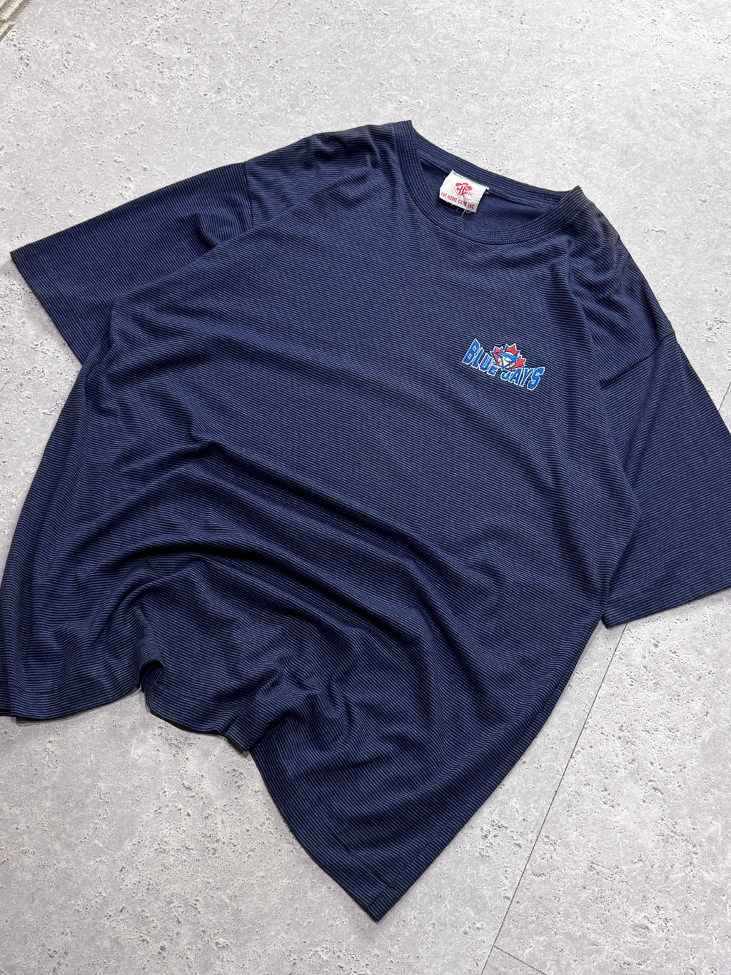 Vintage 90s Toronto Blue Jays Striped MLB Tee (XXL)