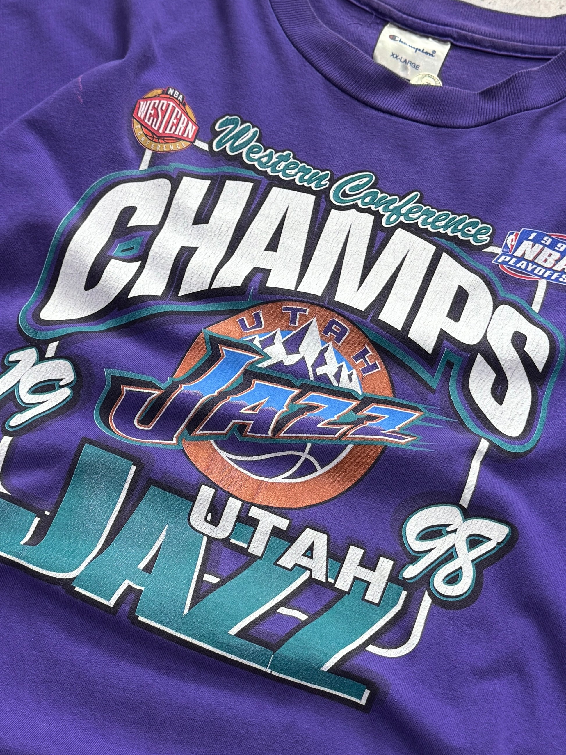 Vintage 1998 Utah Jazz NBA Playoffs Tee (XXL)