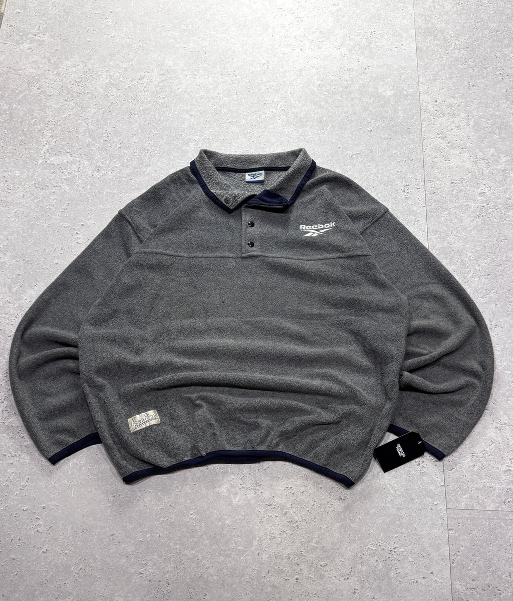 Vintage 2000s Reebok Fleece Quarter Button Sweater (XL)