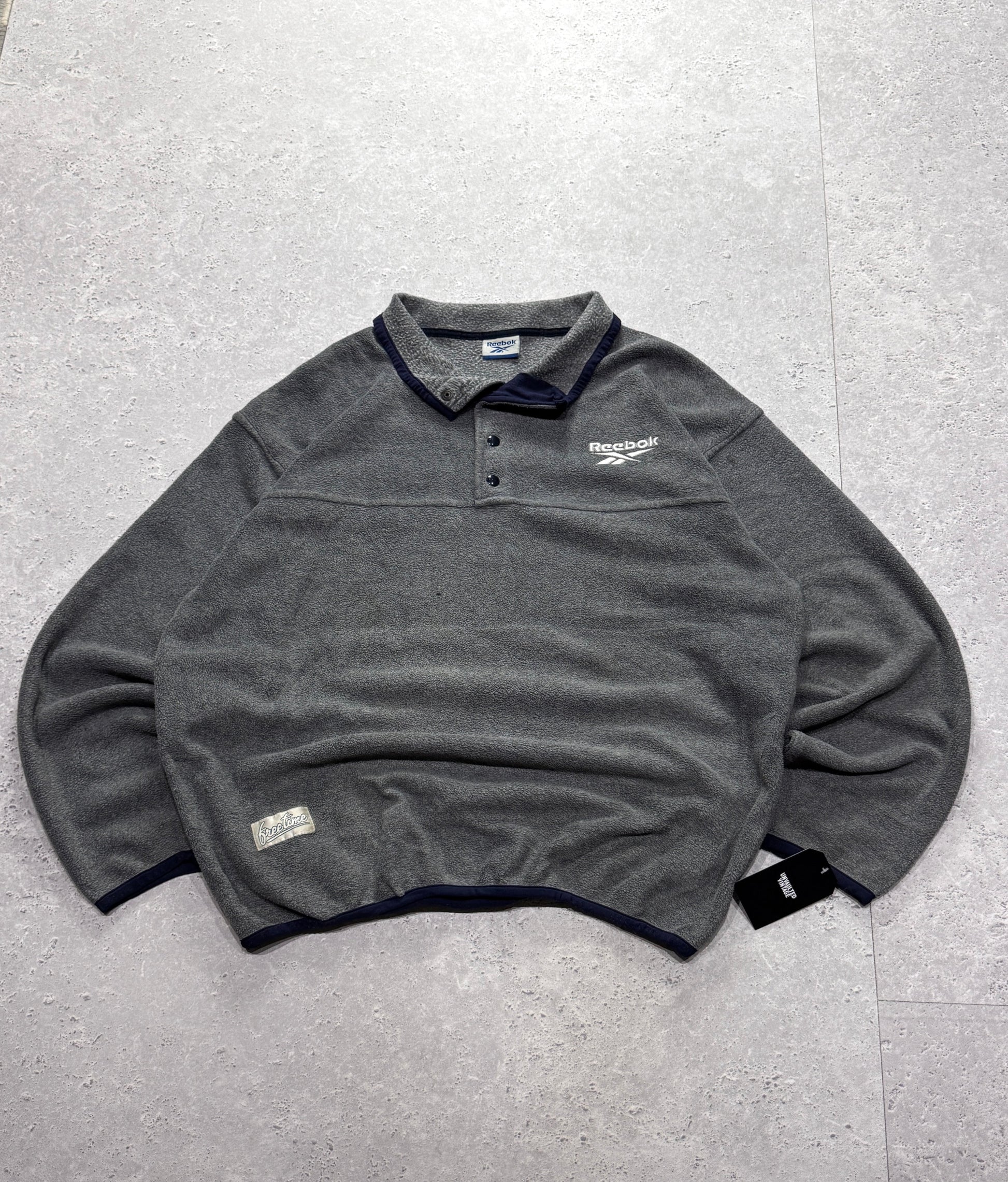 Vintage 2000s Reebok Fleece Quarter Button Sweater (XL)