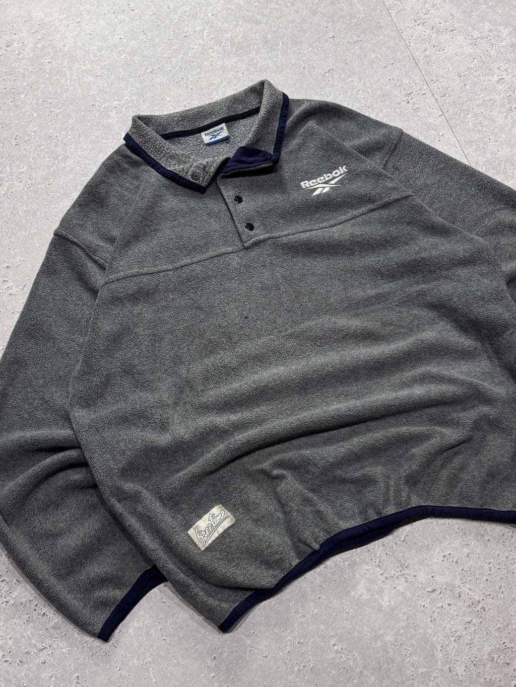 Vintage 2000s Reebok Fleece Quarter Button Sweater (XL)