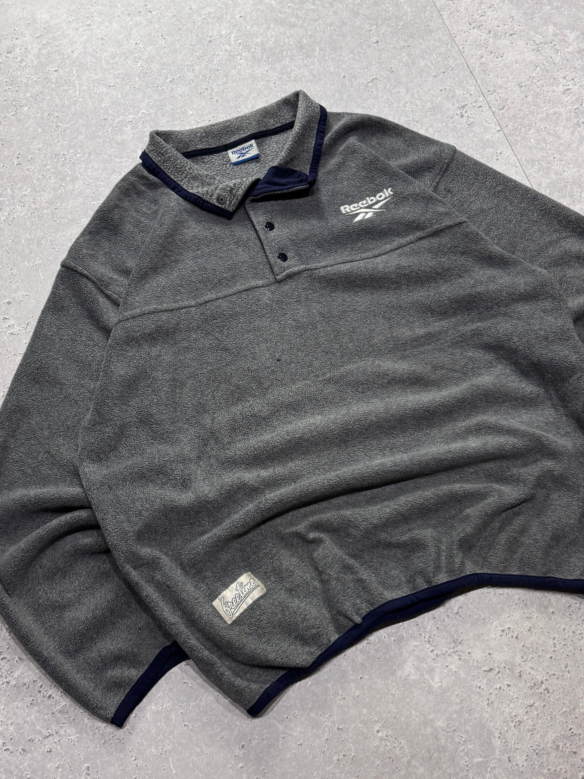 Vintage 2000s Reebok Fleece Quarter Button Sweater (XL)
