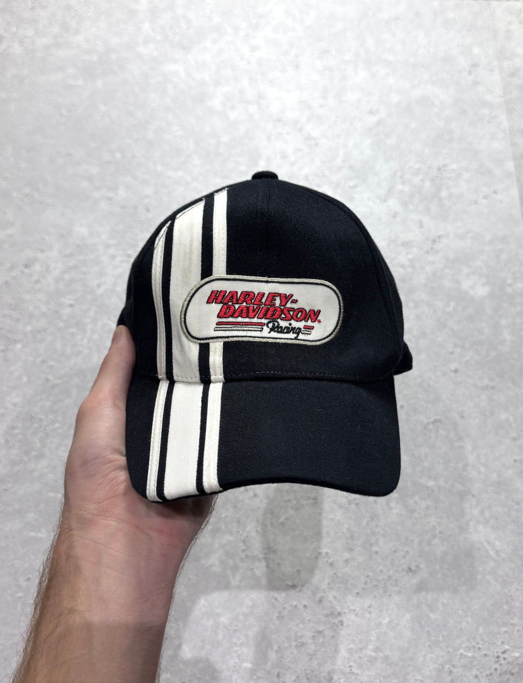 Vintage 2000s Harley Davidson Racing Fitted Cap (L)