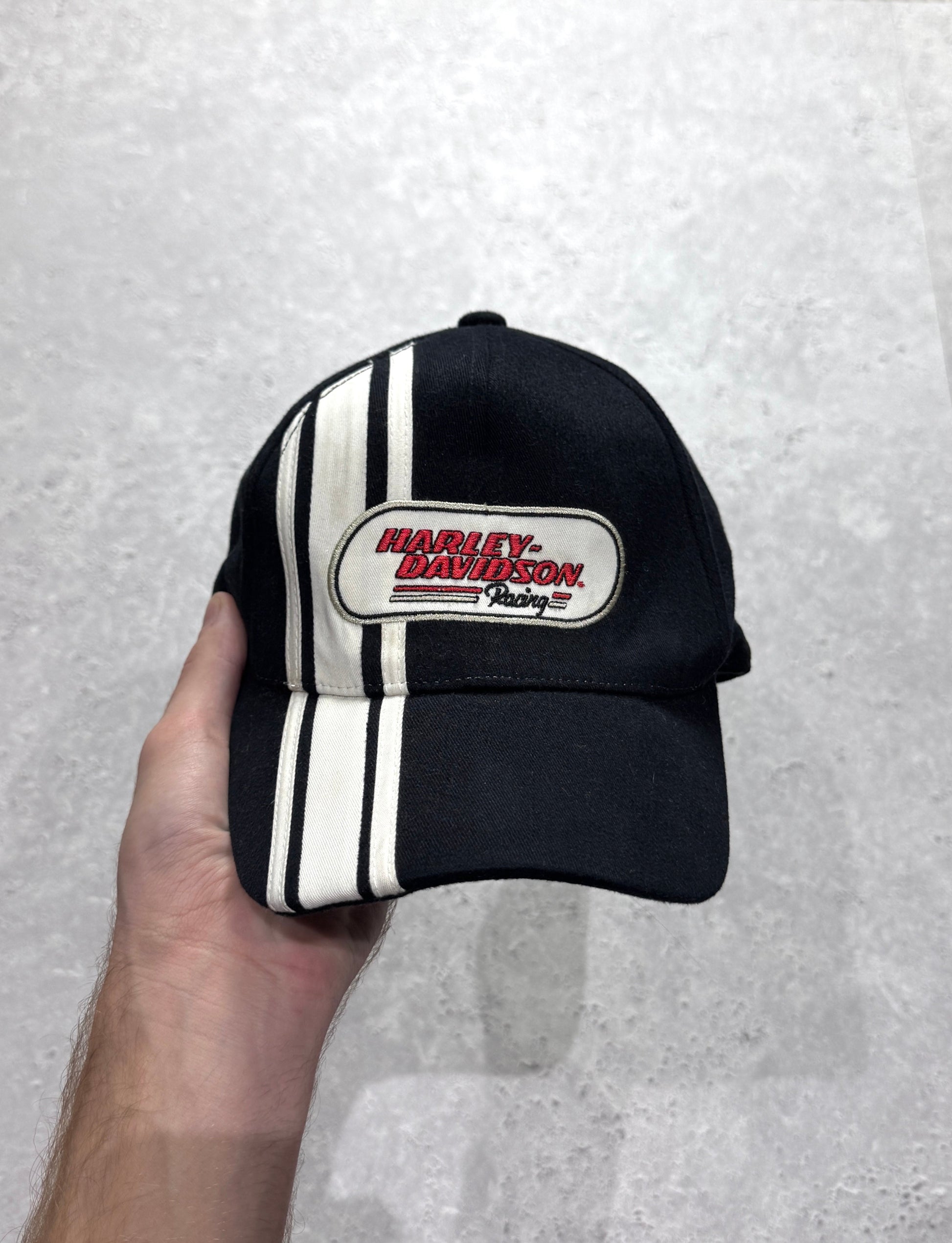 Vintage 2000s Harley Davidson Racing Fitted Cap (L)