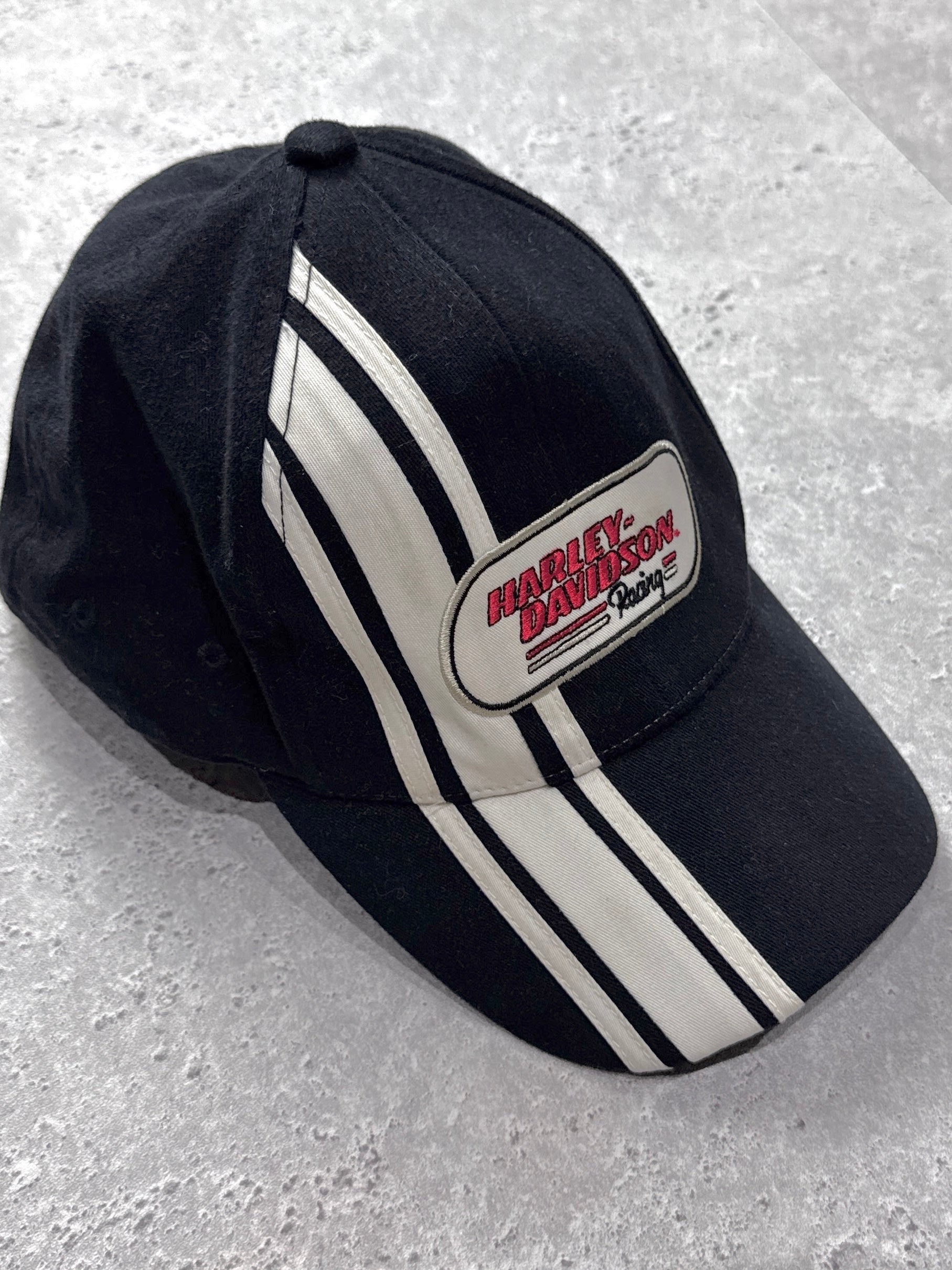 Vintage 2000s Harley Davidson Racing Fitted Cap (L)