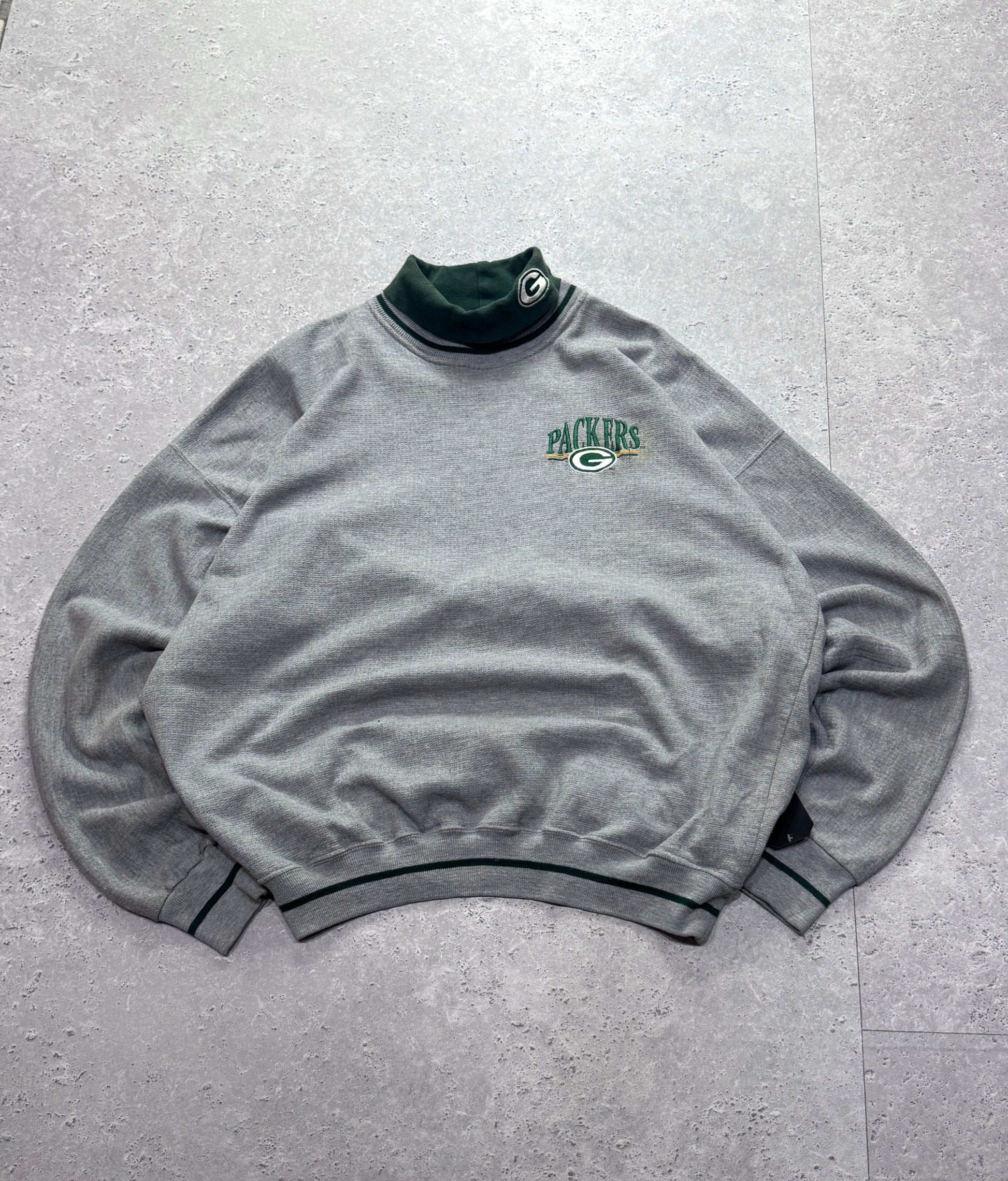 Vintage 90s Greenbay Packers NFL Mockneck Sweater (XXL)