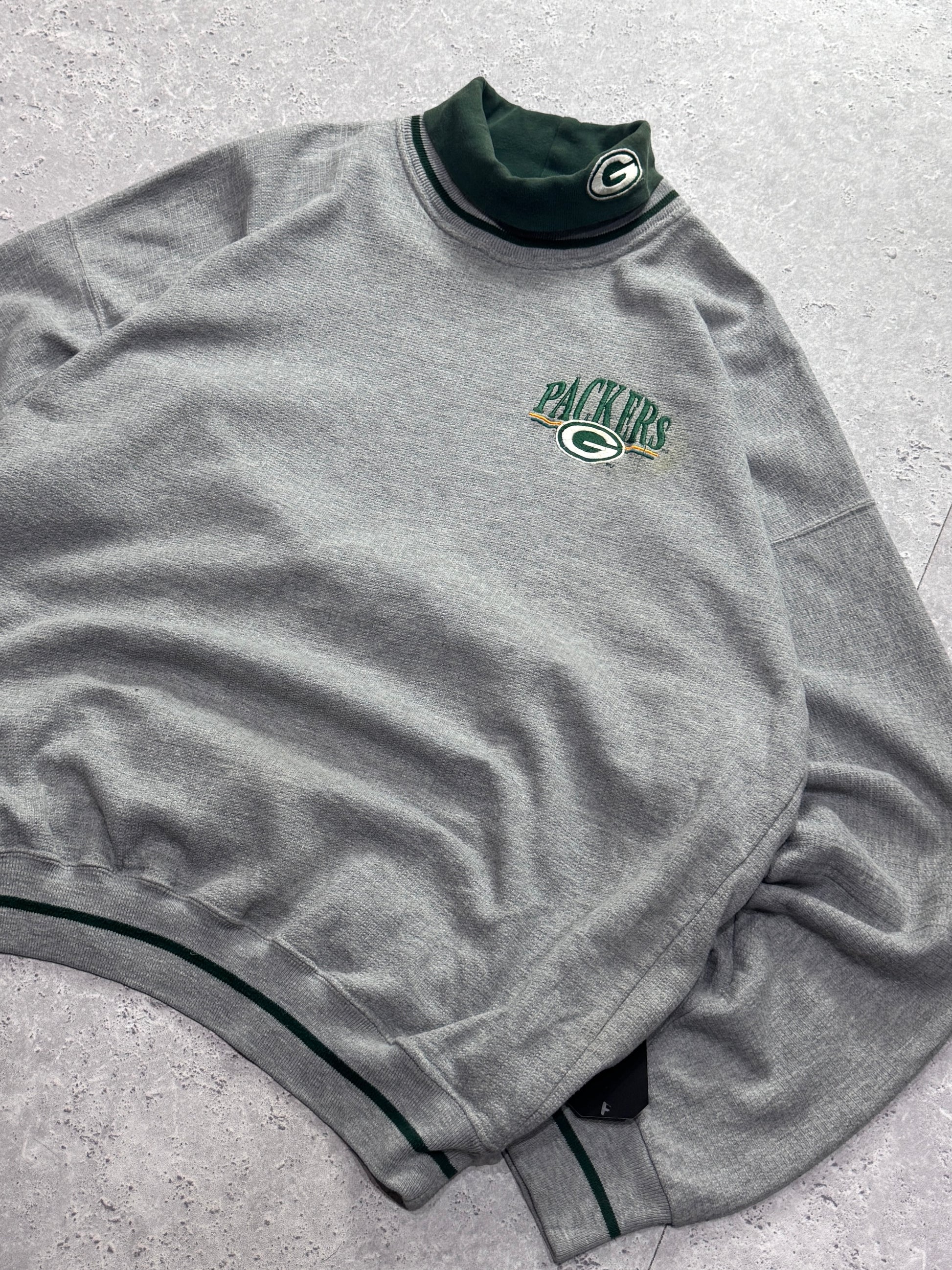 Vintage 90s Greenbay Packers NFL Mockneck Sweater (XXL)