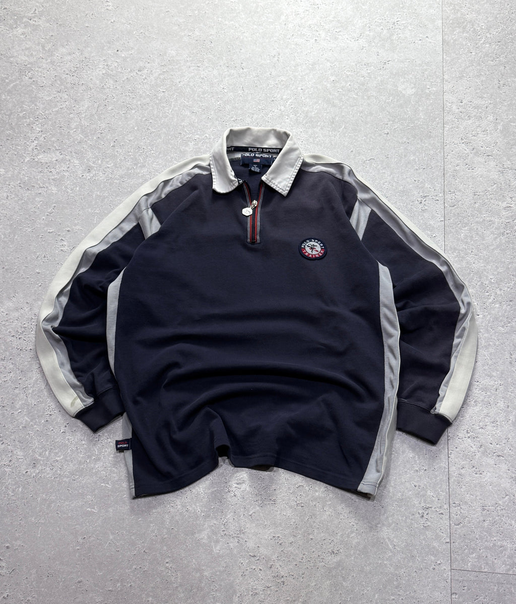Vintage 90s Polo Sport Ralph Lauren Trainer Quarter Zip Sweater (L)