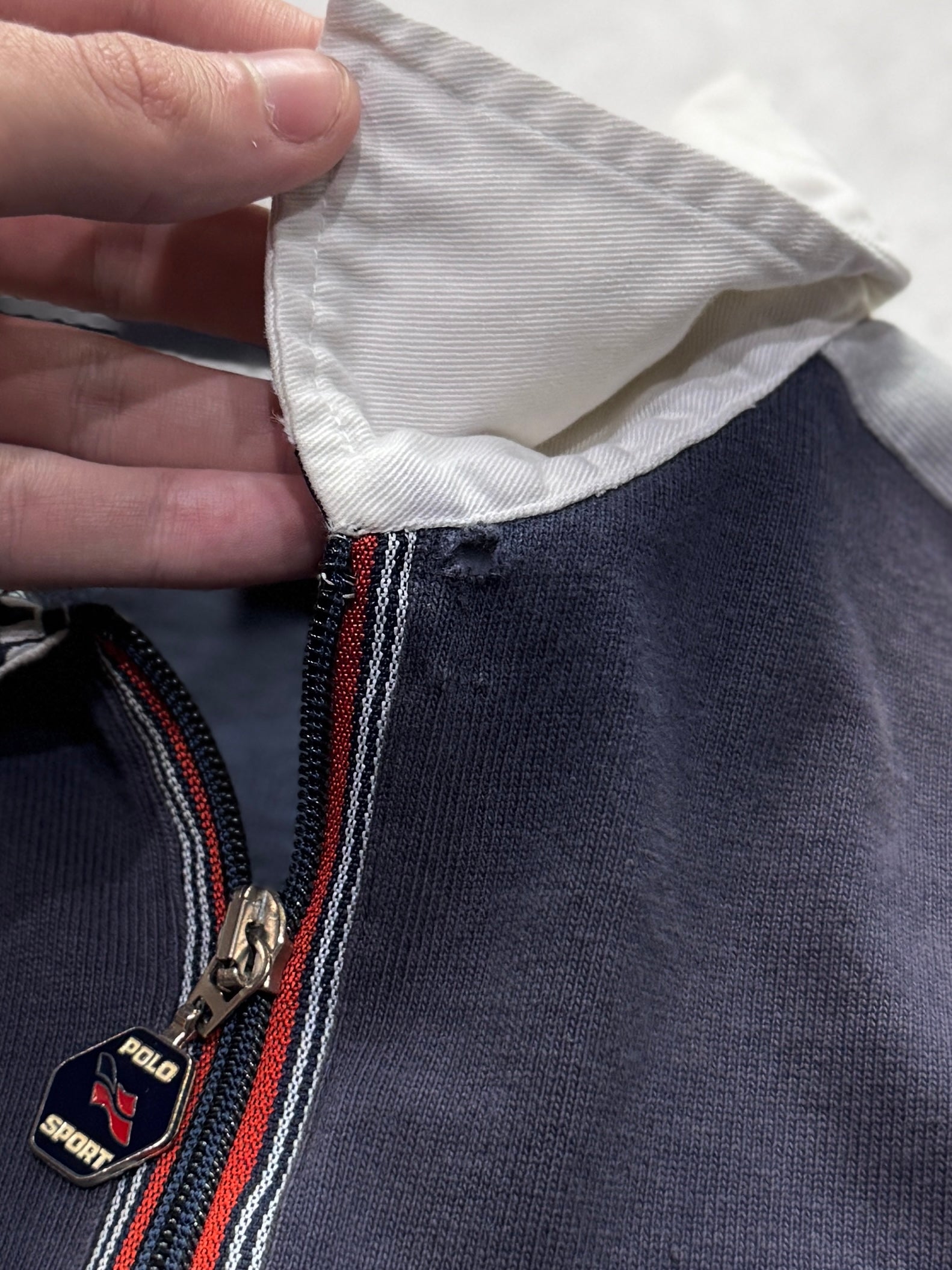 Vintage 90s Polo Sport Ralph Lauren Trainer Quarter Zip Sweater (L)