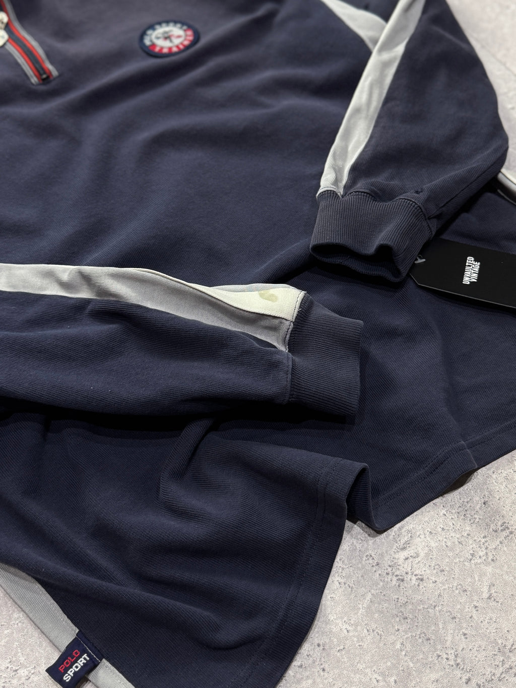 Vintage 90s Polo Sport Ralph Lauren Trainer Quarter Zip Sweater (L)