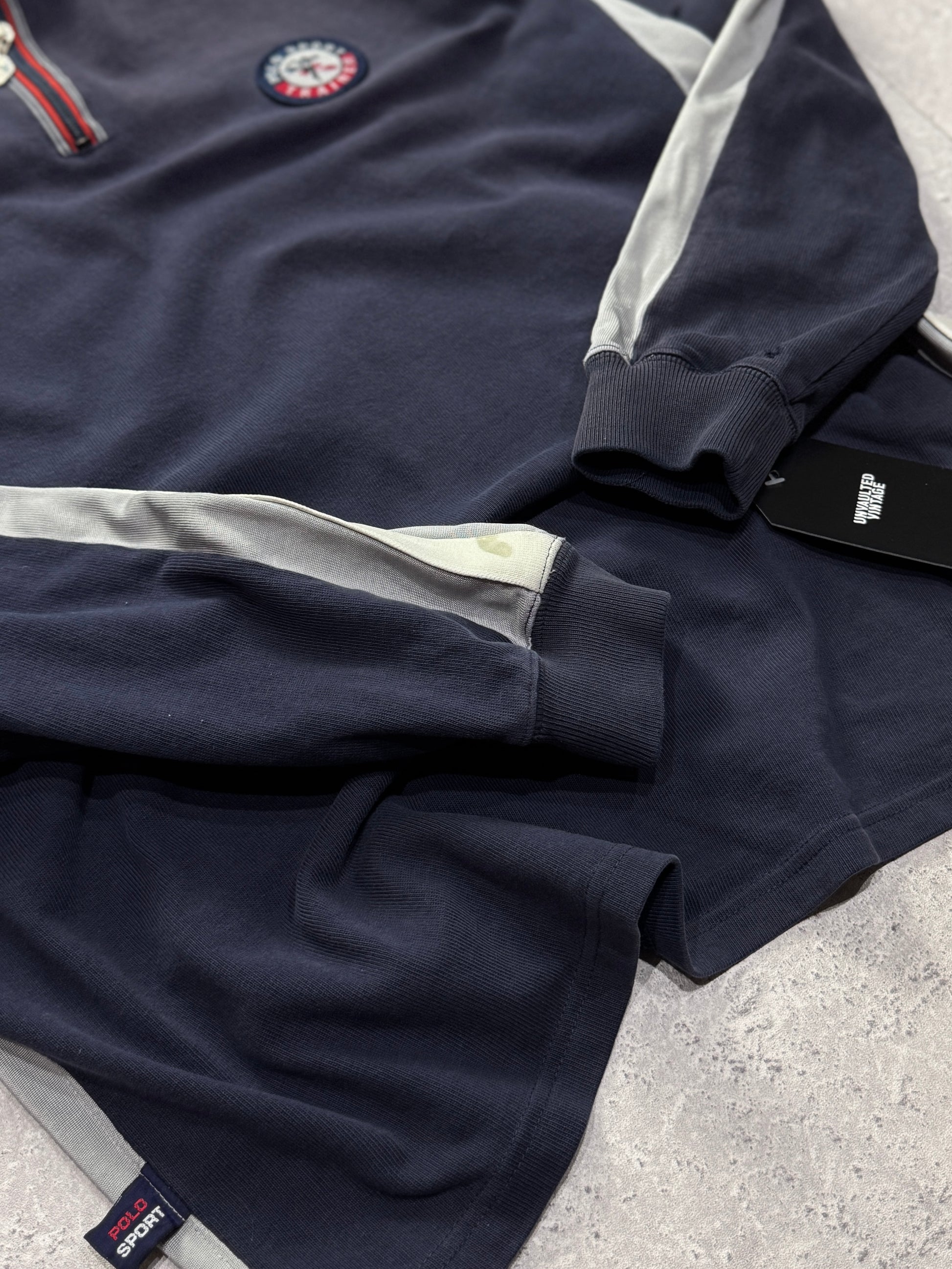 Vintage 90s Polo Sport Ralph Lauren Trainer Quarter Zip Sweater (L)