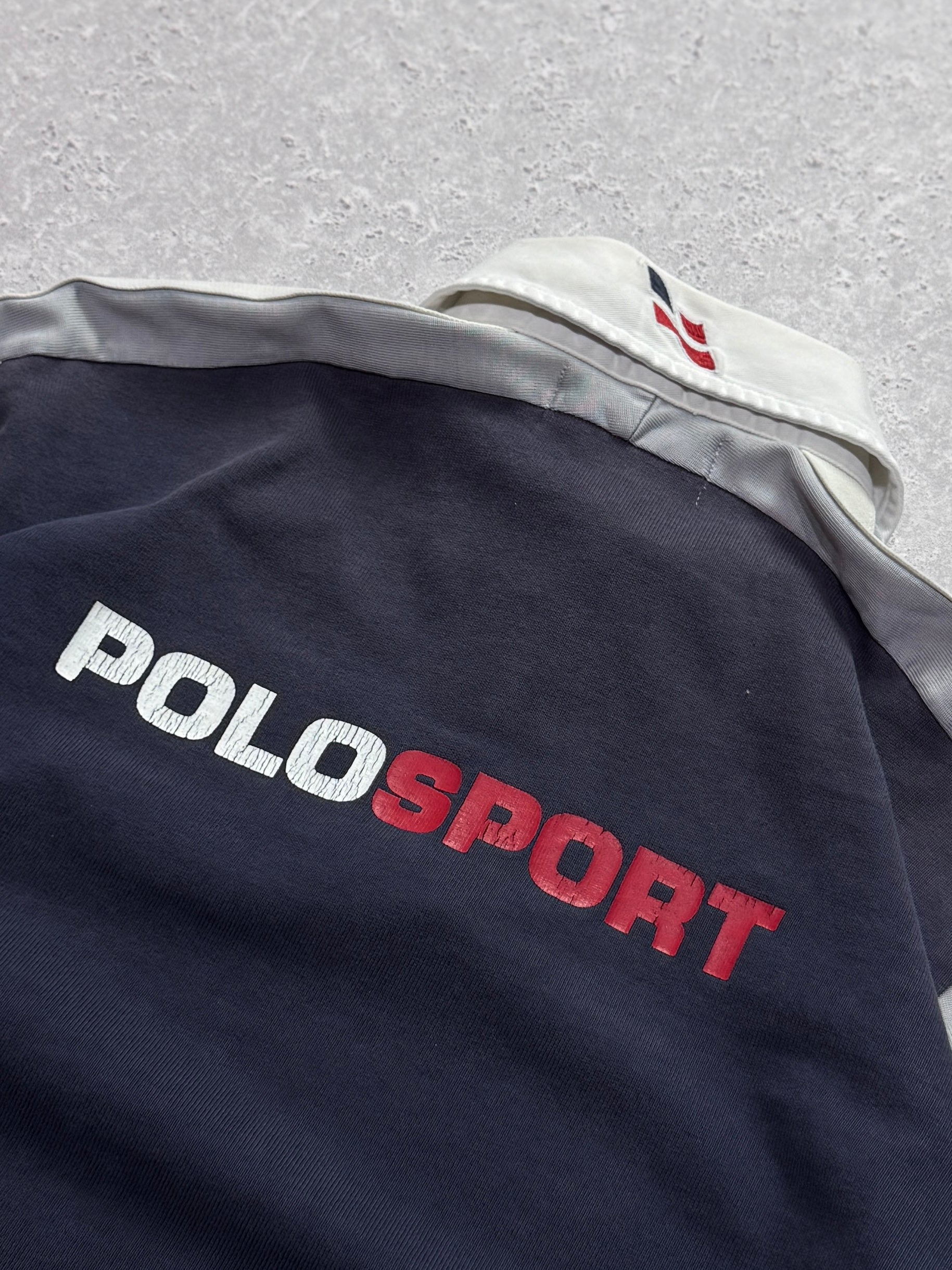 Vintage 90s Polo Sport Ralph Lauren Trainer Quarter Zip Sweater (L)
