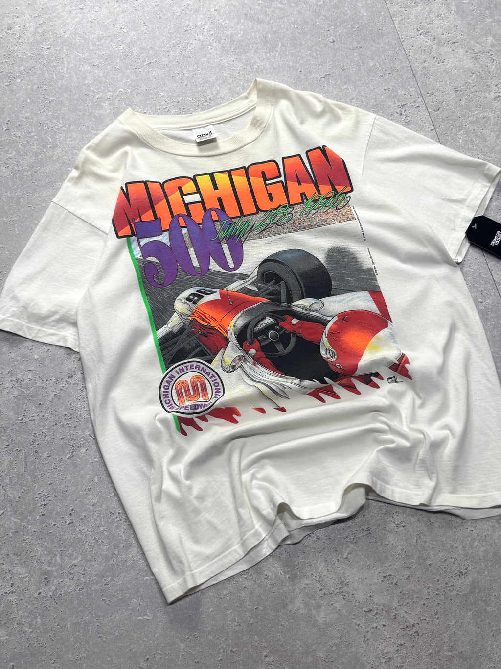 Vintage 1996 Michigan 500 Racing Graphic Tee (XL)