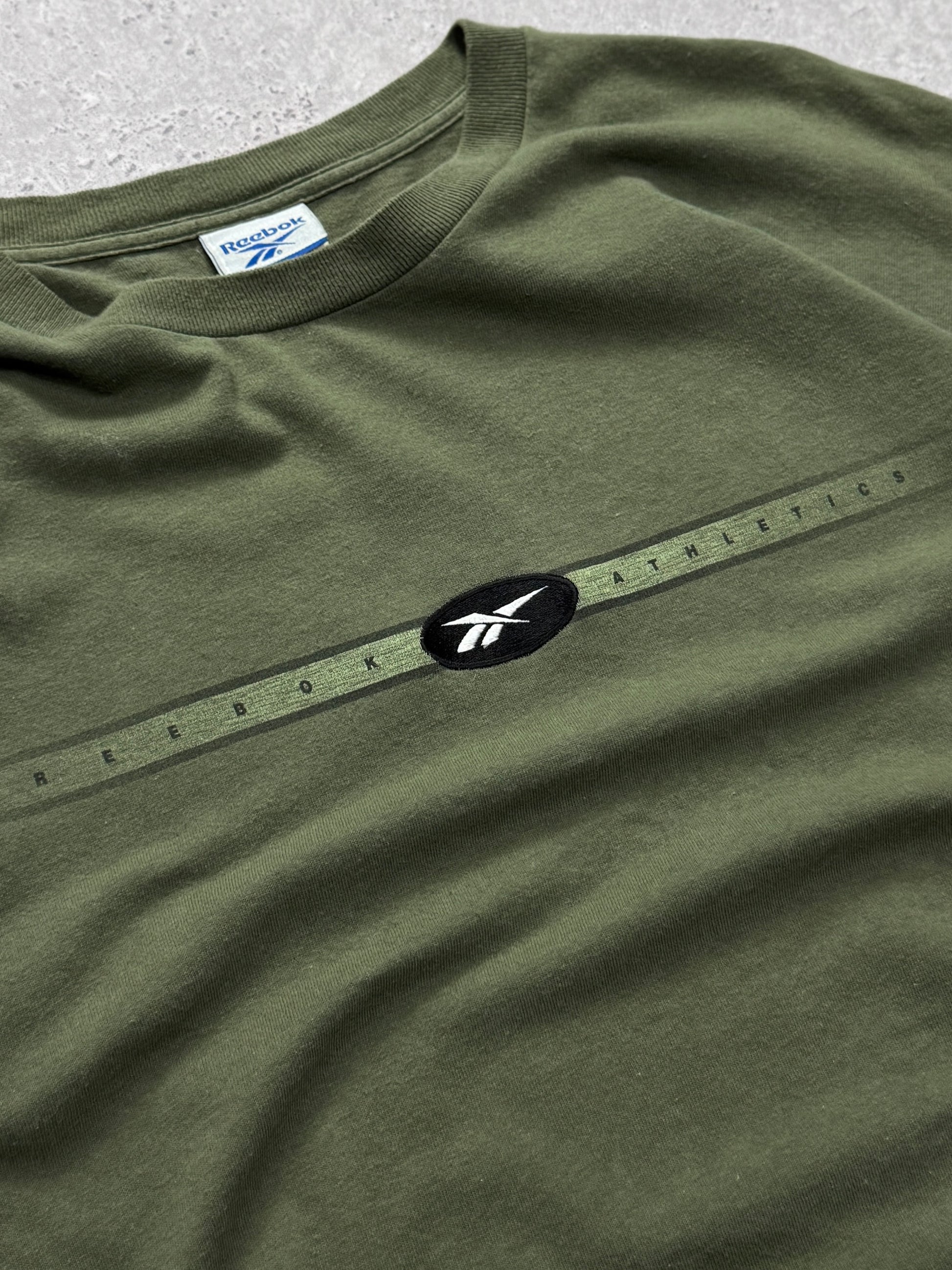 Vintage 2000s Reebok Athletics Spellout Tee (XL)