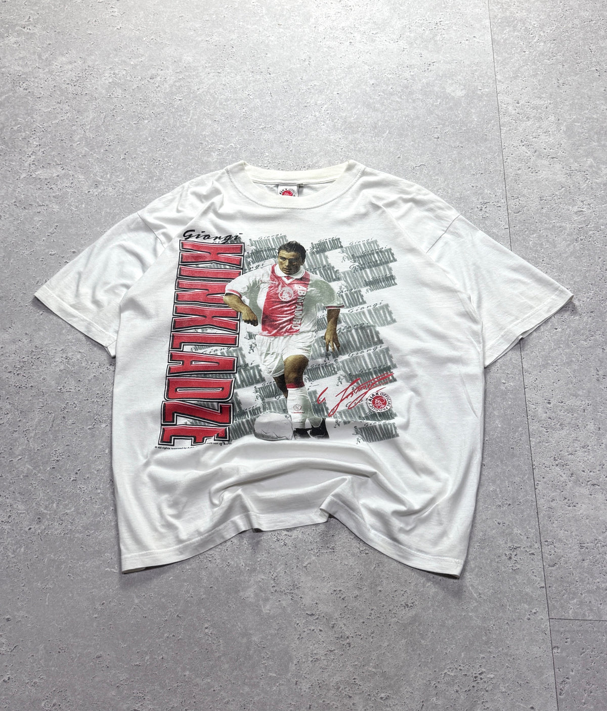Vintage 90s Umbro X Ajax Football “Giorgi Kinkladze” Player Tee (XL)